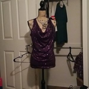 Jennifer Lopez purple sequin tank